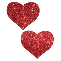 Pastease Premium Glitter Heart Red Nipple Covers