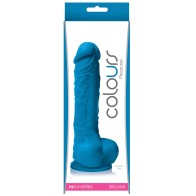 Colours Pleasures 5 Inch Dildo with Suction Cup - Blue