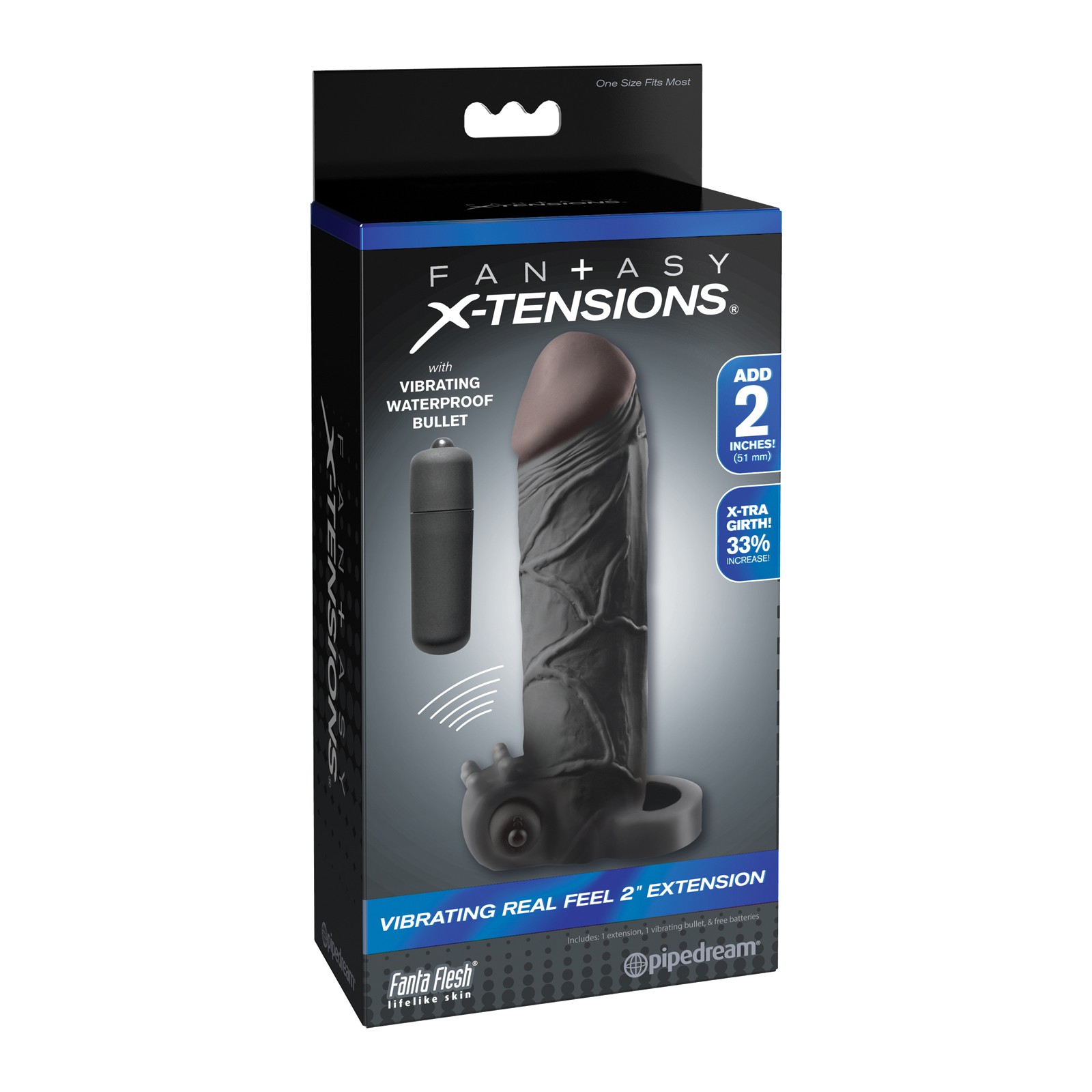 Fantasy X-tensions Vibrating 2 inches Extension Black