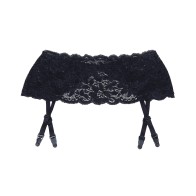 Stretch Lace Garter Belt Adjustable Garters Black