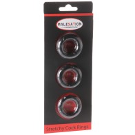 MALESATION Stretchy Cock Rings Pack of 3