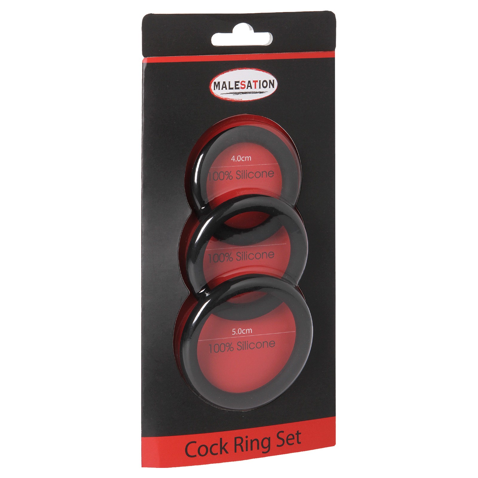 Set de Anillos para el Pene MALESATION Pack de 3 Negros