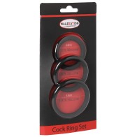 Set de Anillos para el Pene MALESATION Pack de 3 Negros