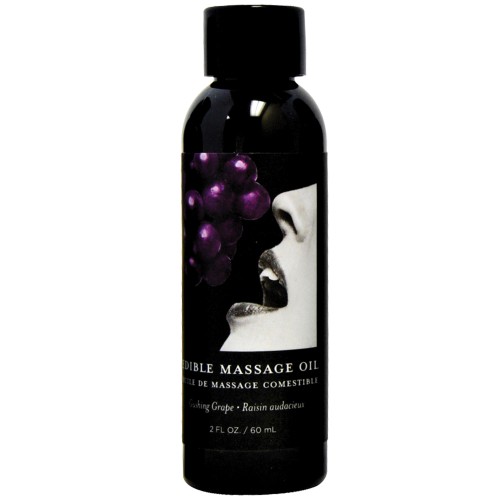 Aceite de Masaje Comestible Earthly Body con sabor a Uva para Experiencias Sensuales