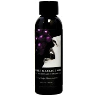 Aceite de Masaje Comestible Earthly Body con sabor a Uva para Experiencias Sensuales