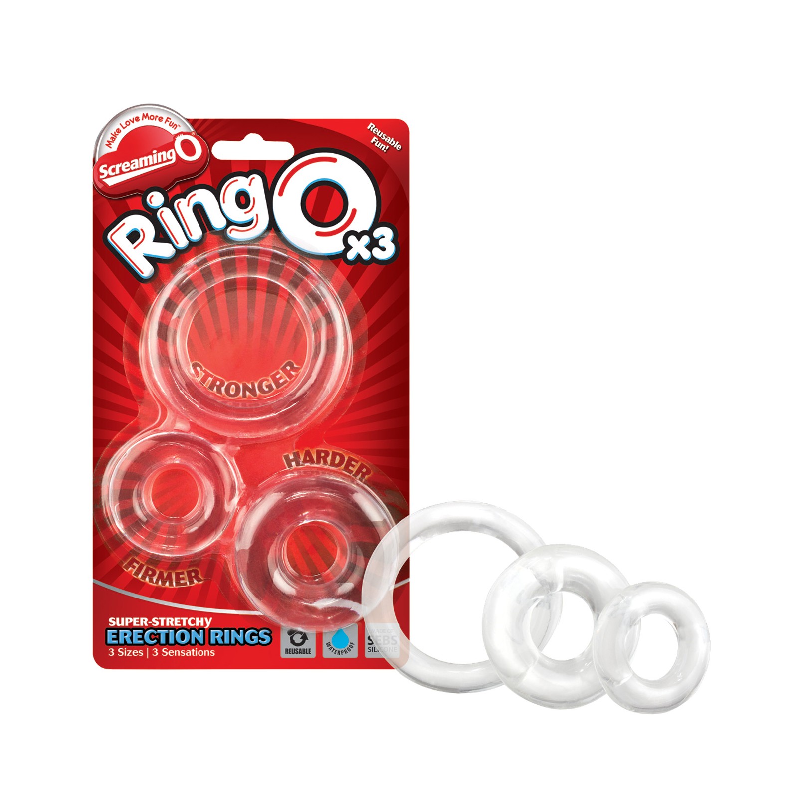 Screaming O RingO Clear Pack of 3