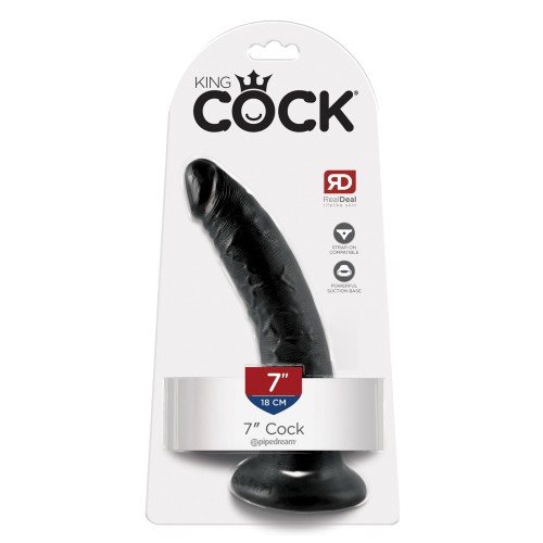 Dildo Realista King Cock 7 Pulgadas Negro