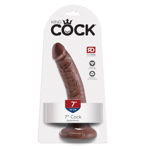 Dildo King Cock de 7 Pulgadas Marrón