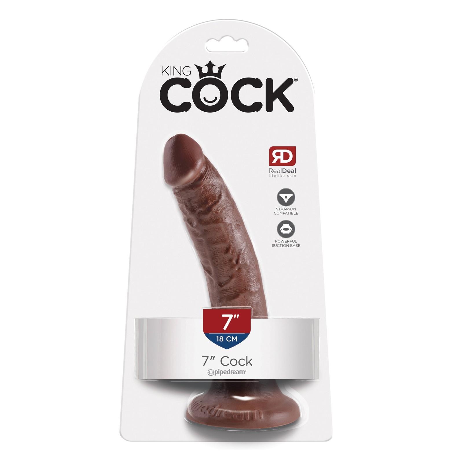 Dildo King Cock de 7 Pulgadas Marrón