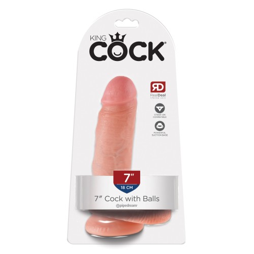 King Cock 7" Cock with Balls for Ultimate Pleasure