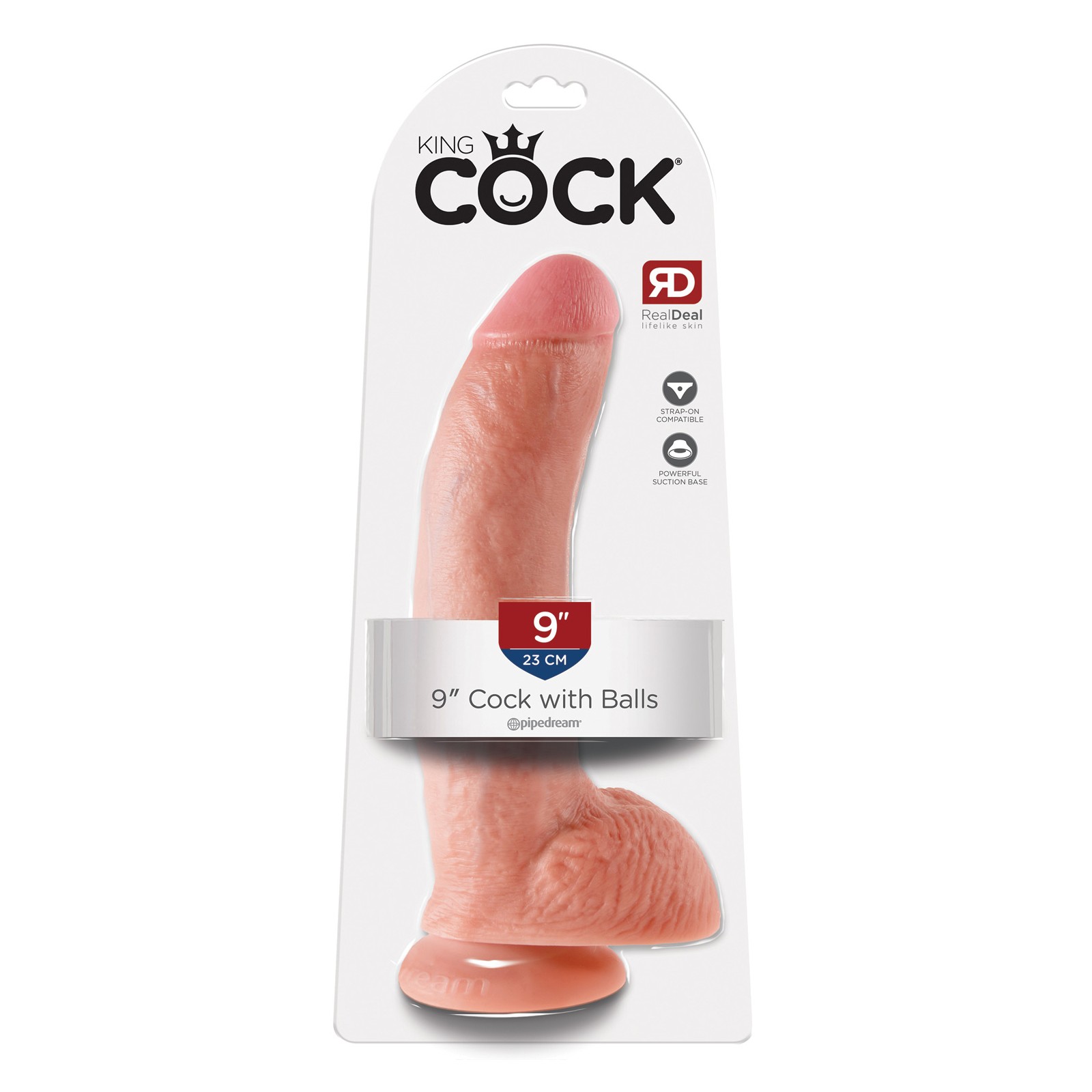 King Cock 9 Inch Dildo with Balls Flesh