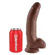 King Cock 9" Cock with Balls - Brown