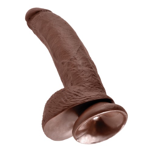 King Cock 9" Pene con Testículos - Marrón