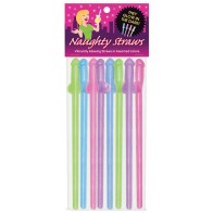 Glow in the Dark Penis Straws Pack of 8