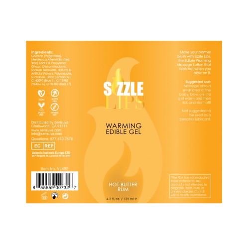 Sizzle Lips Butter Rum Warming Gel