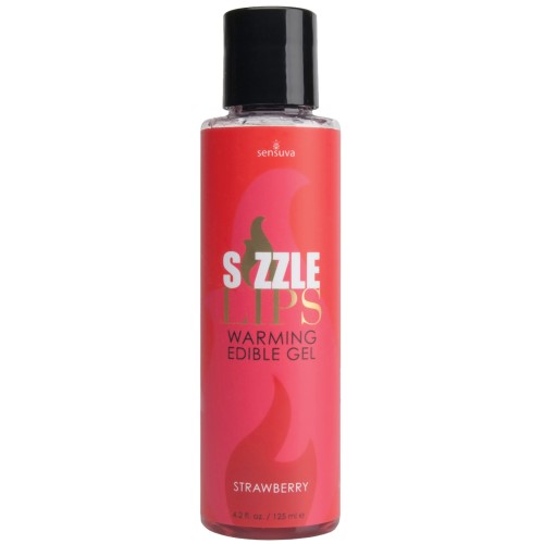 Gel Calentador Sizzle Lips - Botella de 4.2 oz Fresa