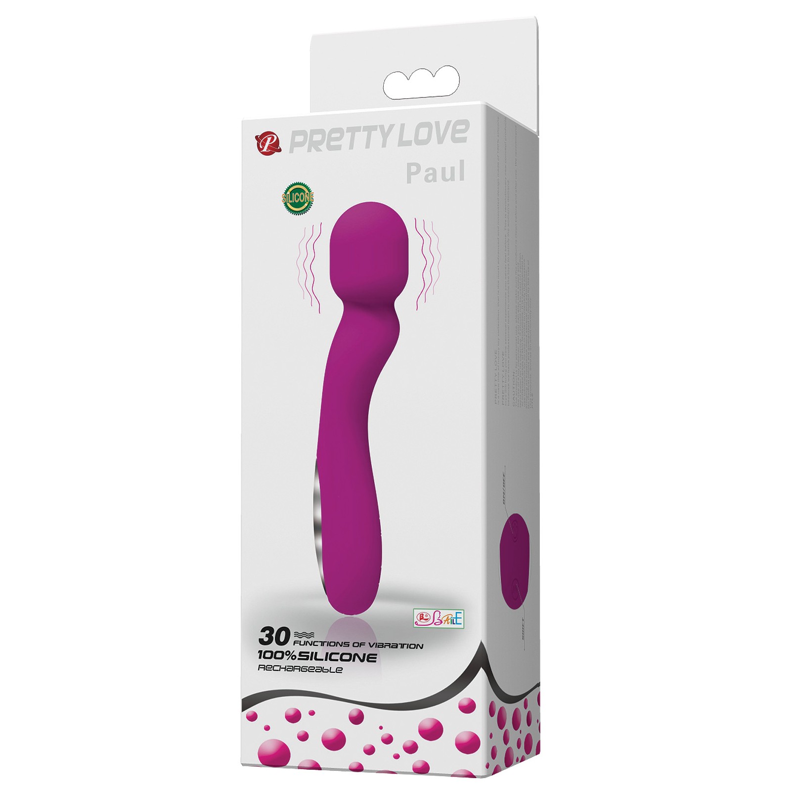 Pretty Love Paul USB Wand Massager - Fuchsia