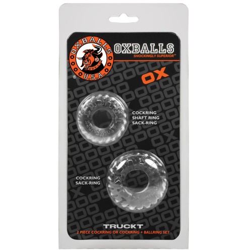 Anillos para Polla y Testículos TruckT de Oxballs - Transparente (Pack de 2)