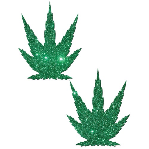 Pasties de Hoja de Marihuana Glitter Premium