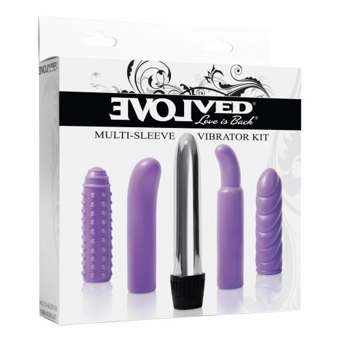 Evolved Multi Sleeve Vibrator Kit Purple