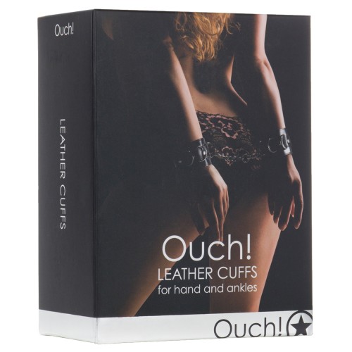 Ouch Leather Cuffs Black Adjustable