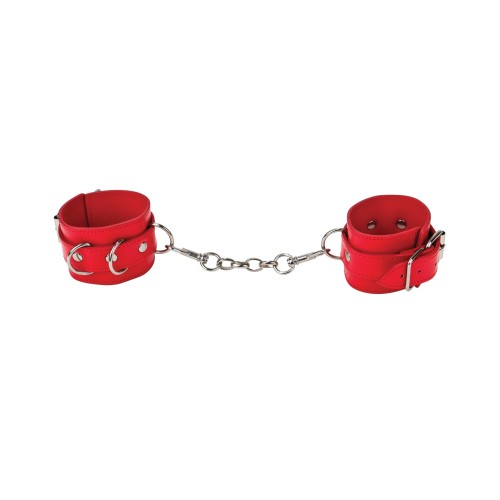 Shots Ouch Leather Cuffs - Red