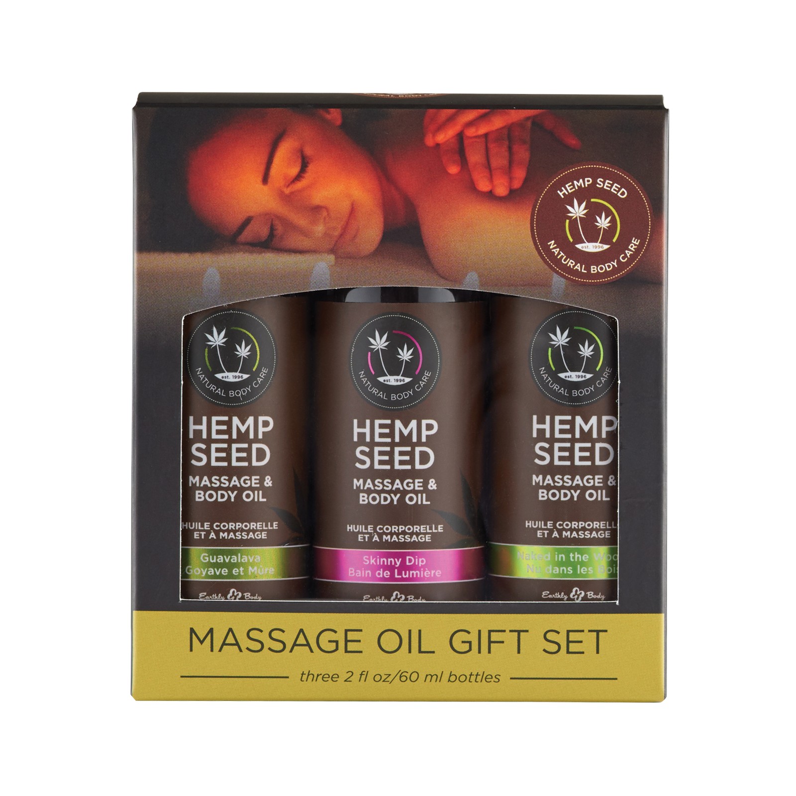 Earthly Body Massage Oil Gift Set 2 oz Perfect for Gifting