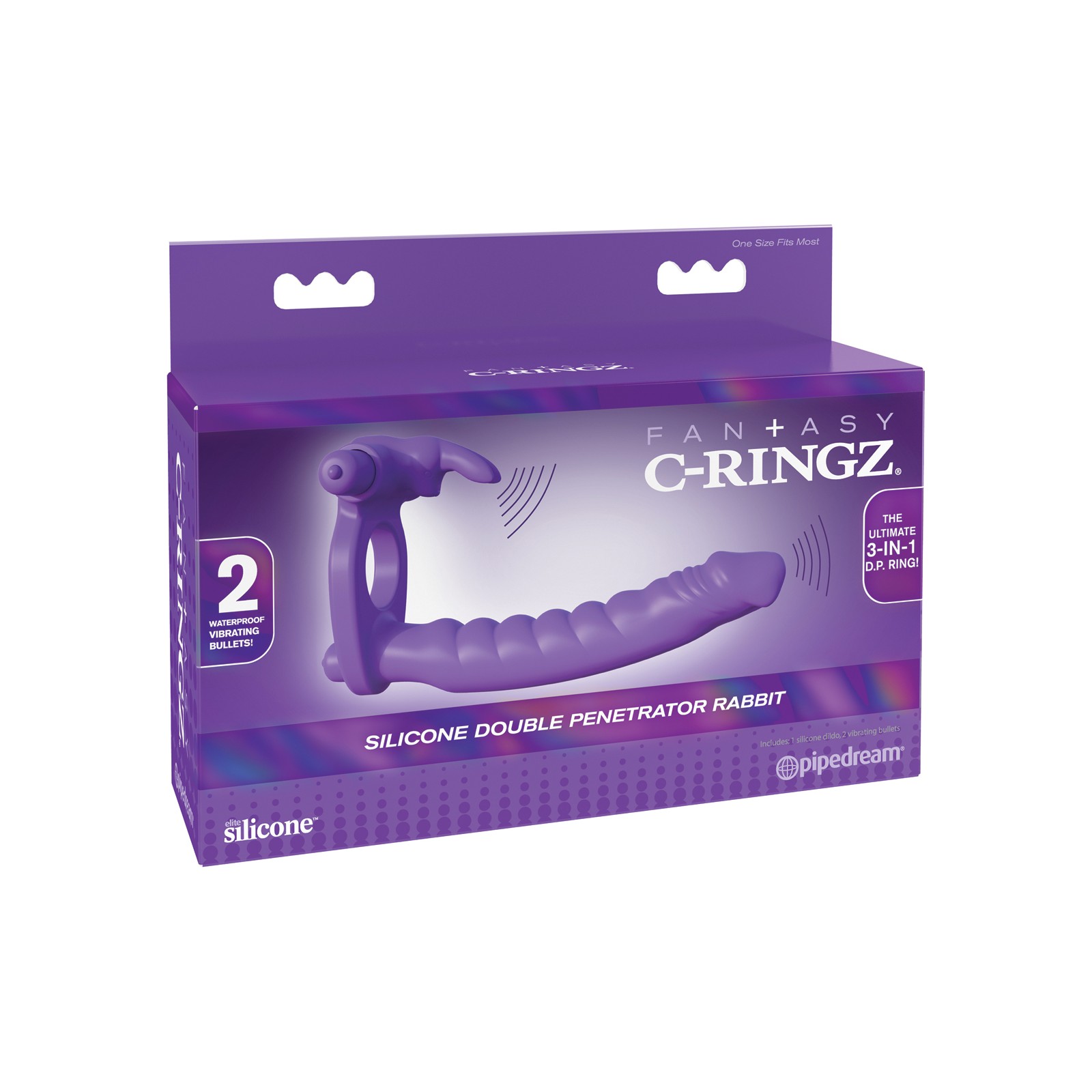 Fantasy C-Ringz Silicone Double Penetrator Rabbit Purple