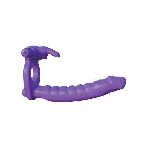 Conejito de Silicona Doble Pene Fantasy C-Ringz Púrpura