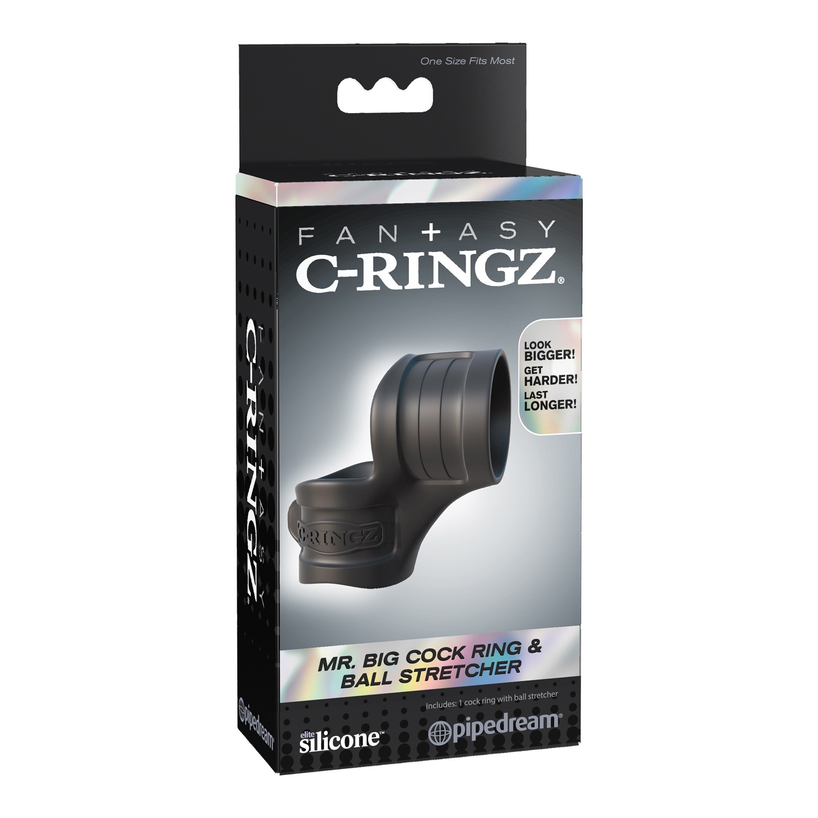 Mr. Big Cock Ring & Ball Stretcher Black