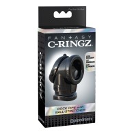 C-Ringz Fantasy Cock Pipe with Ball Stretcher Black