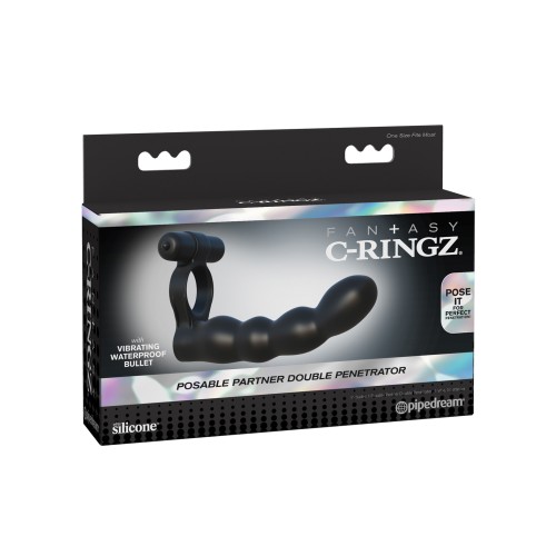 Fantasy C-Ringz Posable Partner Double Penetrator - Black