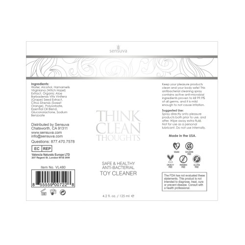 Sensuva Think Clean Thoughts - Ultimate Toy Cleaner