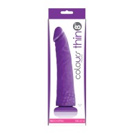 Dildo Delgado Colours Pleasures de 8 Pulgadas Púrpura para Estimulación del G-spot