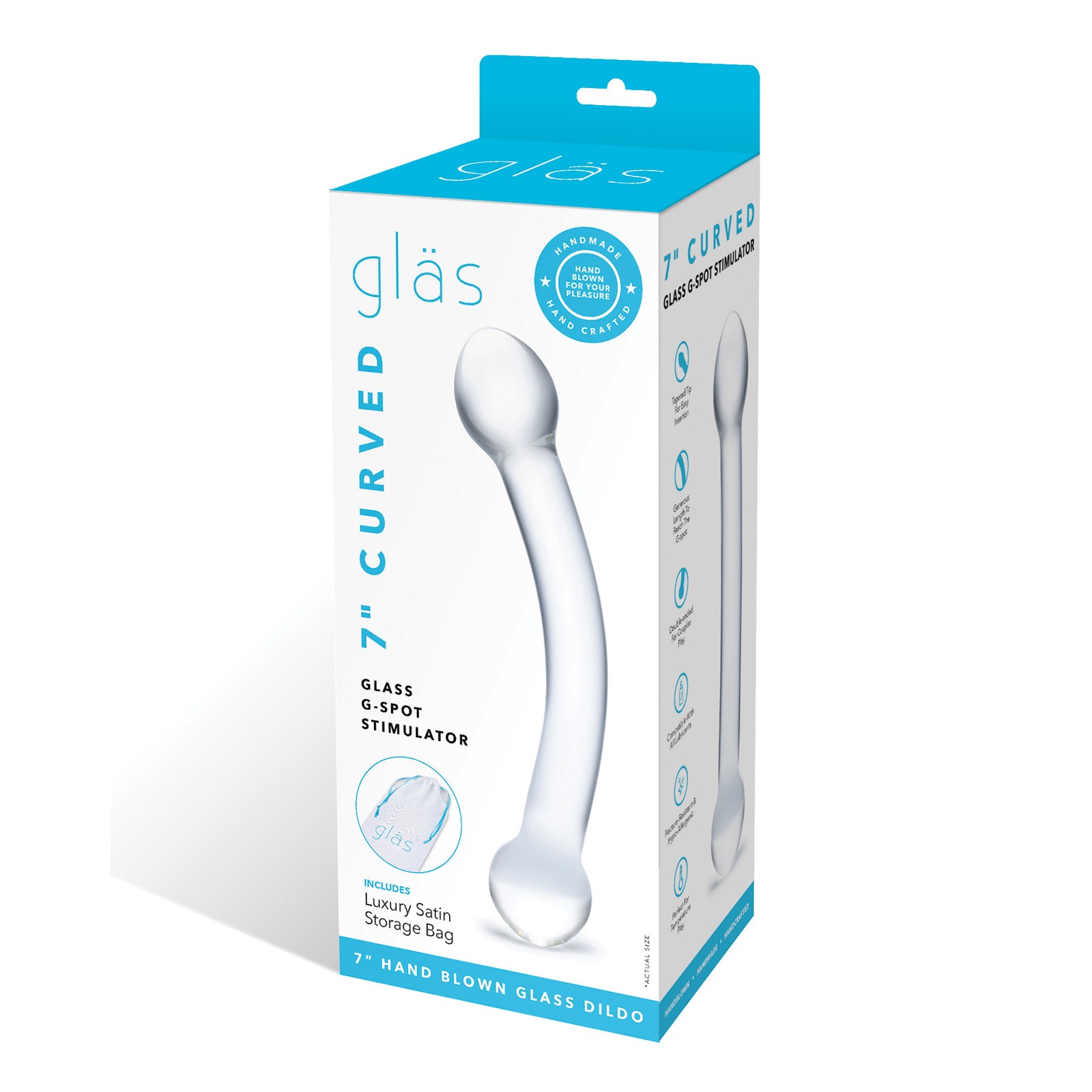 Glas 7" Curved G Spot Stimulator - Clear