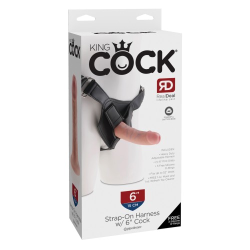 King Cock Strap On Harness with 6 Inch Cock