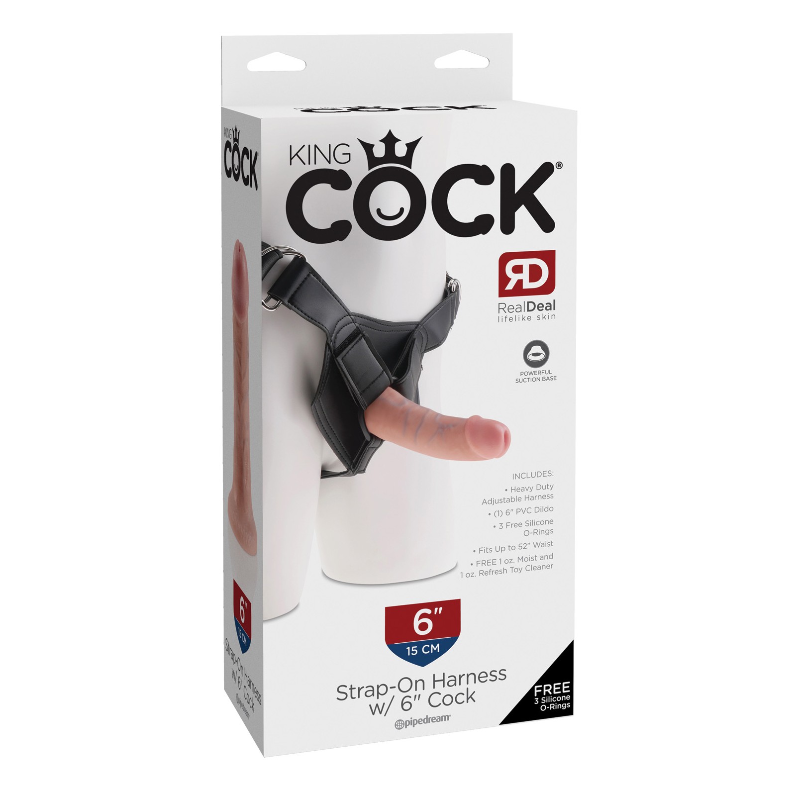 King Cock Strap On Harness with 6 Inch Cock