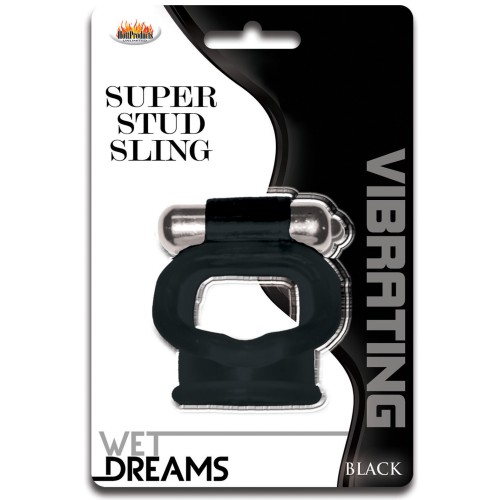 Wet Dreams Super Stud Sling Negro - Placer Máximo