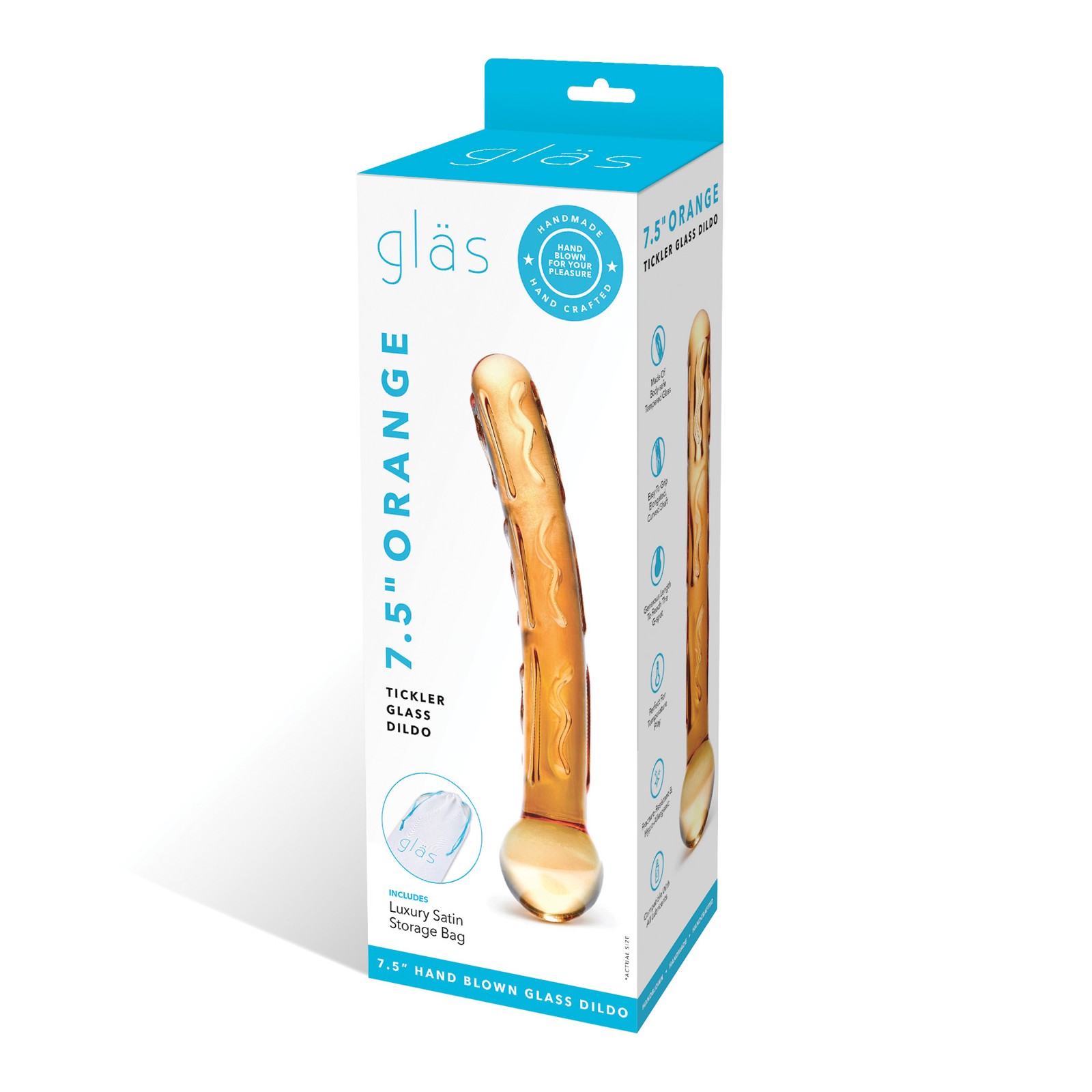 Orange Tickler Glass Dildo - Sensational Pleasure