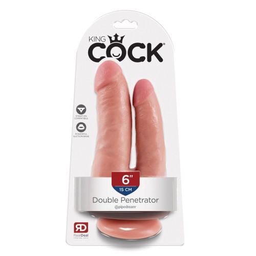 Dildo King Cock Doble Penetrador Flesh - Dildo Realista