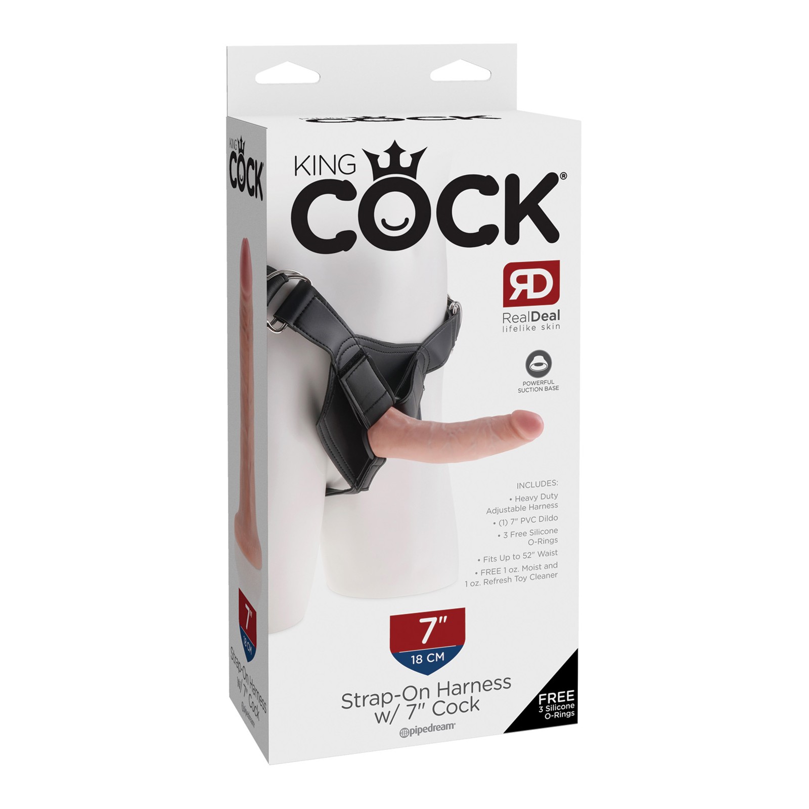 King Cock Strap-On Harness with 7 Inch Cock Flesh