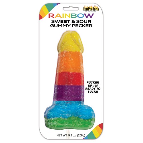 Rainbow Dulce & Ácido Jumbo Gummy Cock Pop