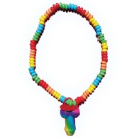 Rainbow Stretchy Cock Candy Necklace