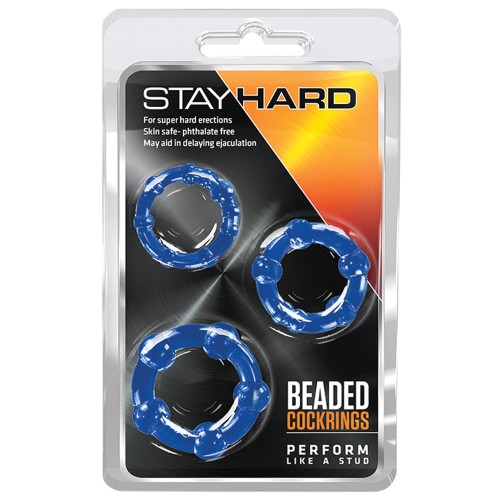 Blush Stay Hard Beaded Cock Rings