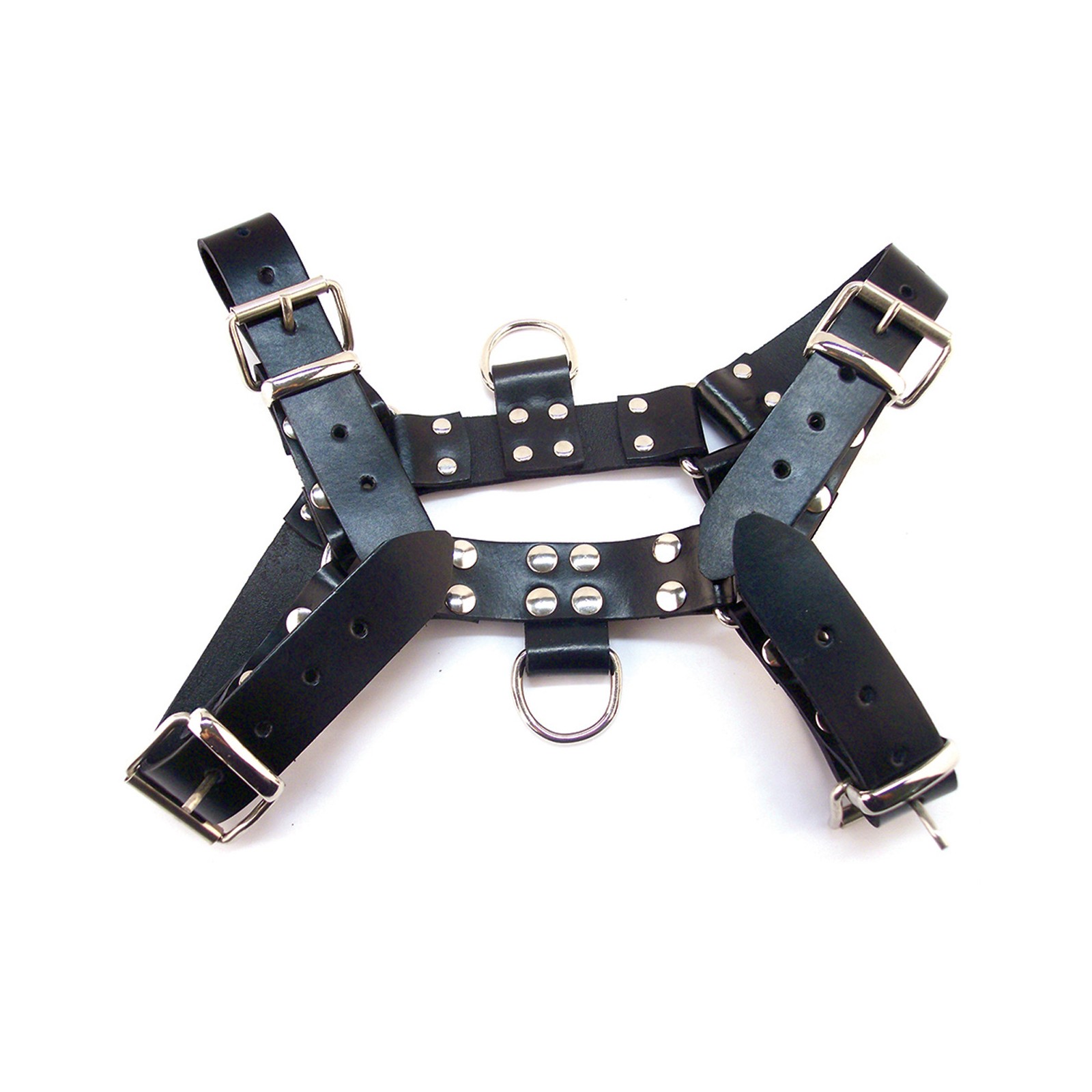 Rouge Leather Large Over the Head Harness - Black