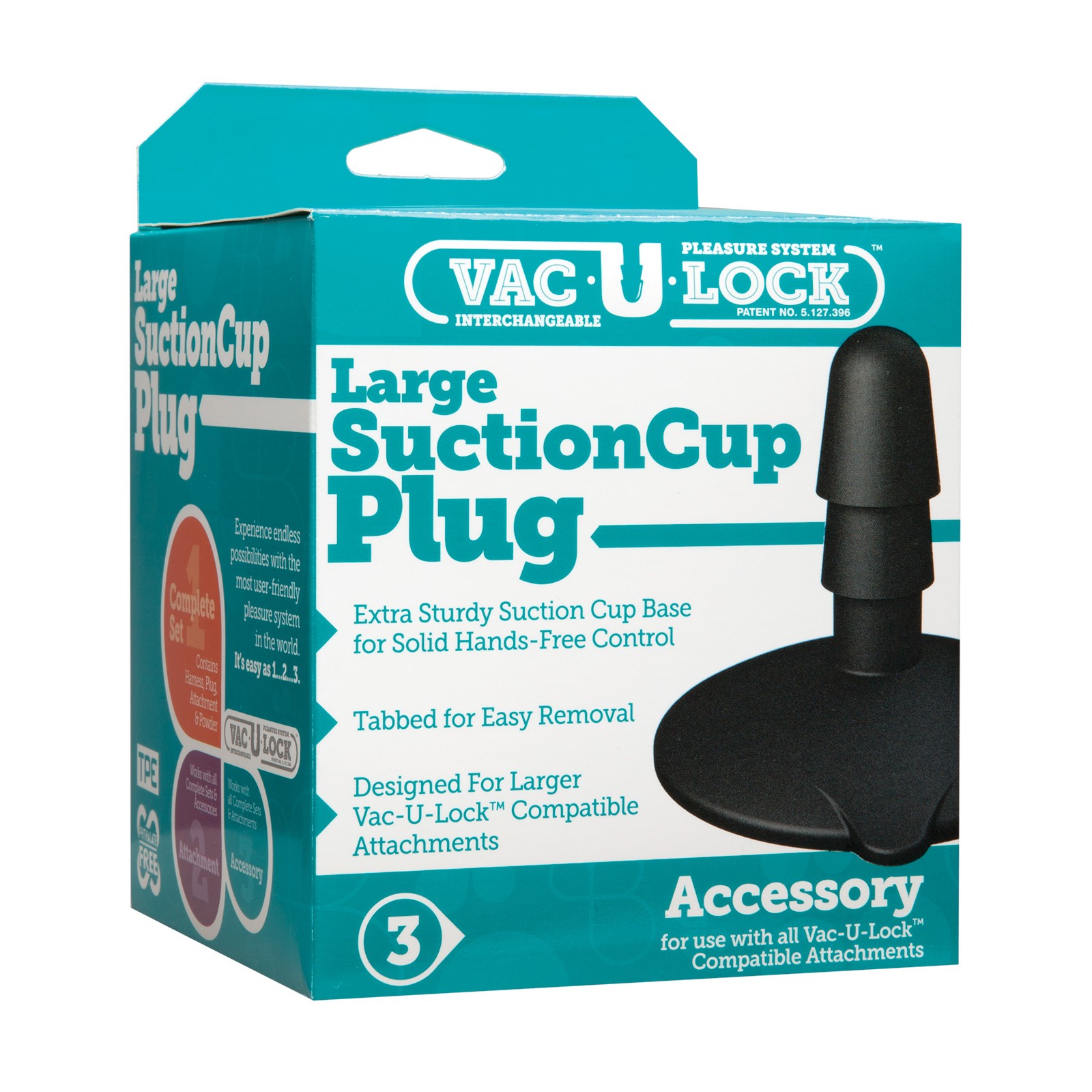 Vac-U-Lock Plug de Succión Grande Negro