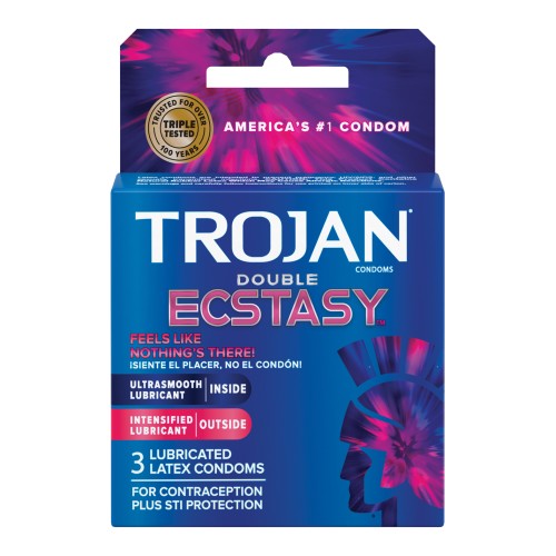 Trojan Double Ecstasy Condoms Box of 3