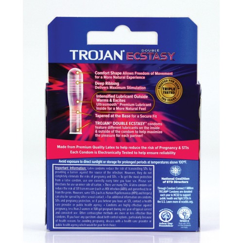 Trojan Double Ecstasy Condoms Box of 3