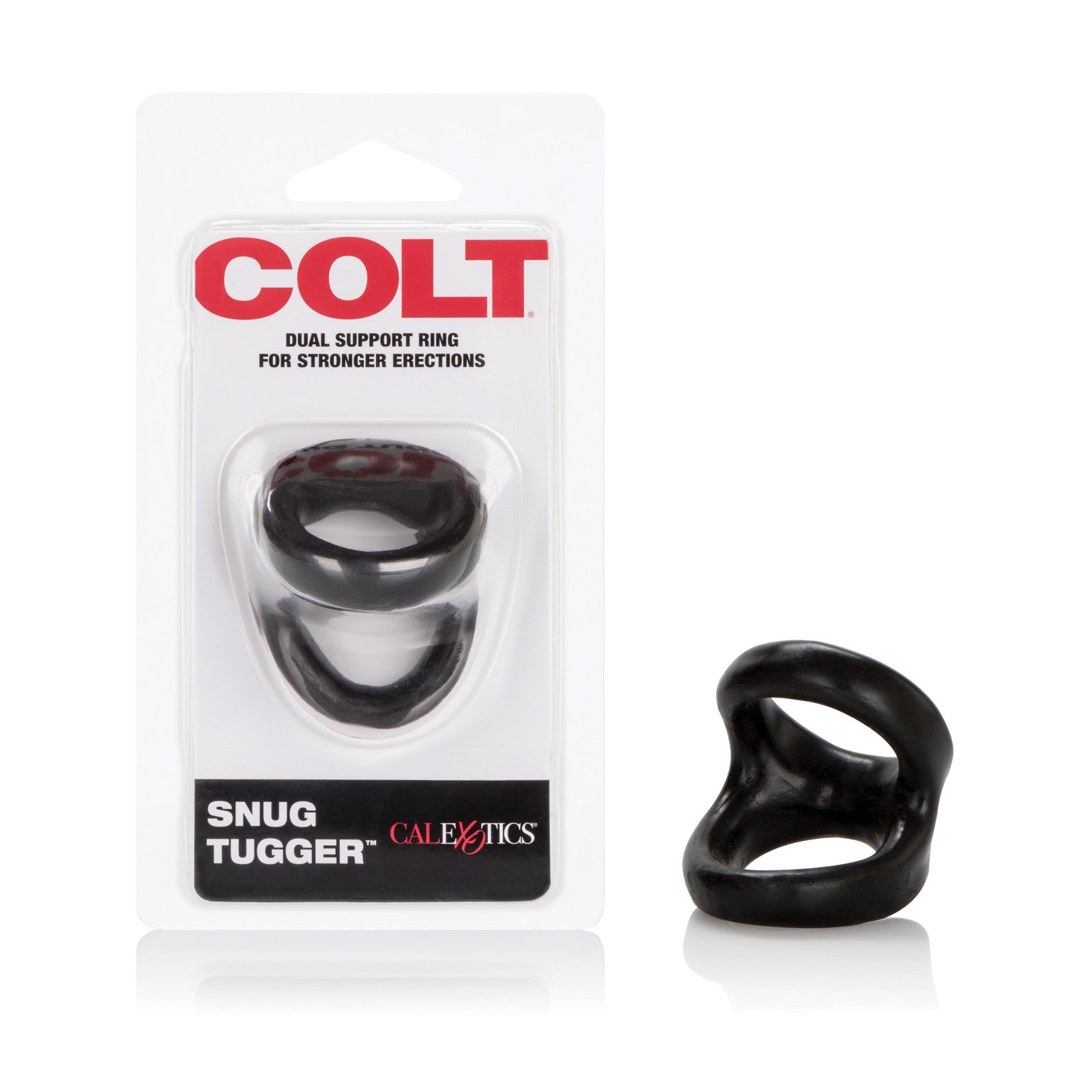 COLT Snug Tugger Double Cock Ring - Black