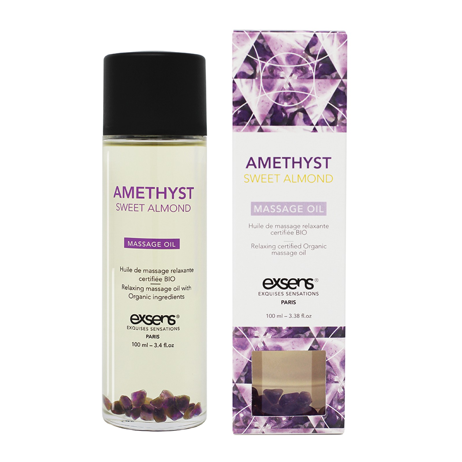 EXSENS of Paris Organic Massage Oil Amethyst Sweet Almond